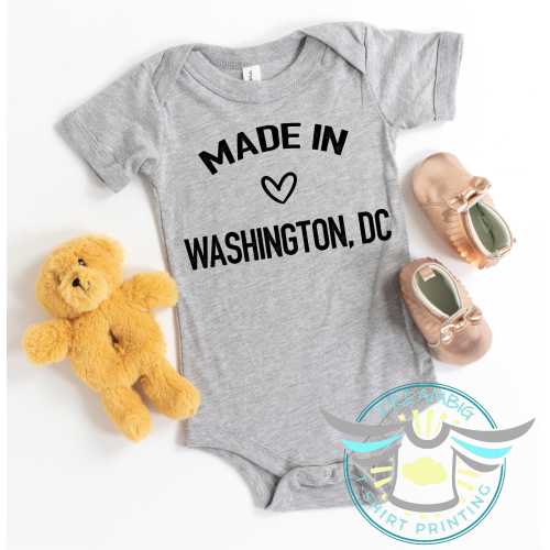 Made In Washington DC Baby Onesie® State Pride Outfit, Baby Announcement, Pregnancy Reveal, Washington DC Baby Clothes, Babies First Outfit