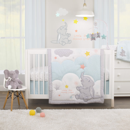 NoJo Baby 3 Piece Nursery Crib Bedding Set - Dumbo
