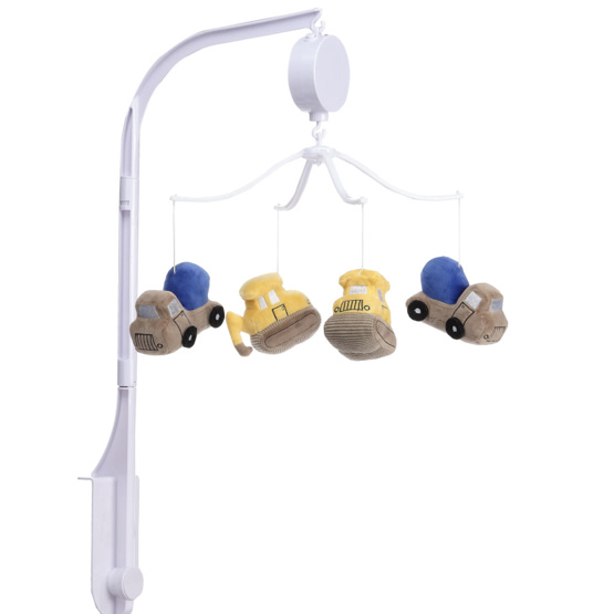 Construction Zone Musical Baby Crib Mobile Soother Toy- Trucks – Lambs & Ivy