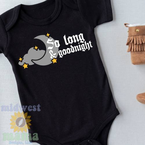 Infant Sized 'So long and Goodnight' MCR Lyrics Black Onesie