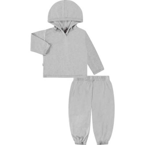 Baby Slub Rib Organic Over Dye Hoodie and Balloon Pant Loungewear Sets, Gray - Paige Lauren Mixed Apparel Set | Maisonette