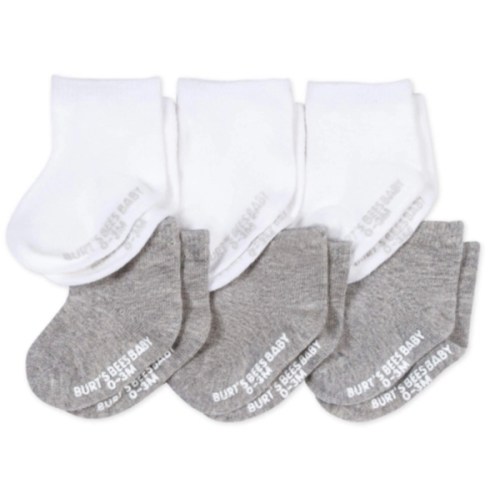 Solid Organic Cotton Baby Crew Socks 6 Pack | Burt's Bees Baby