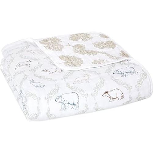 aden + anais Essentials Dream Blanket, Muslin Baby Blankets for Girls & Boys, Ideal Lightweight Newborn Nursery & Crib Blanket, Harmony