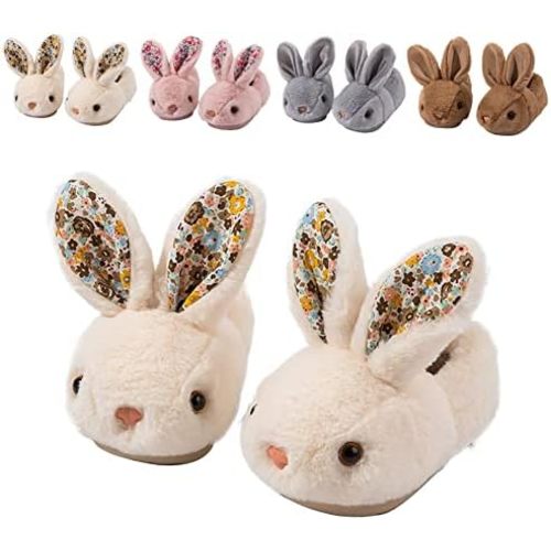 Toddler Rabbit Winter Slippers - Soft Plush Indoor Bunny Slippers for Girls & Boys