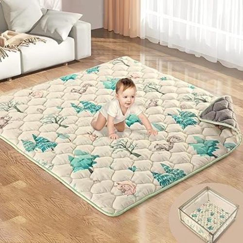 Baby Play Mats for Floor, 50x50 Playpen Mat, Premium Thicken Cushioning Foam Playmats for Babies, Toddlers and Infants, Non-Slip Foldable & Machine Washable