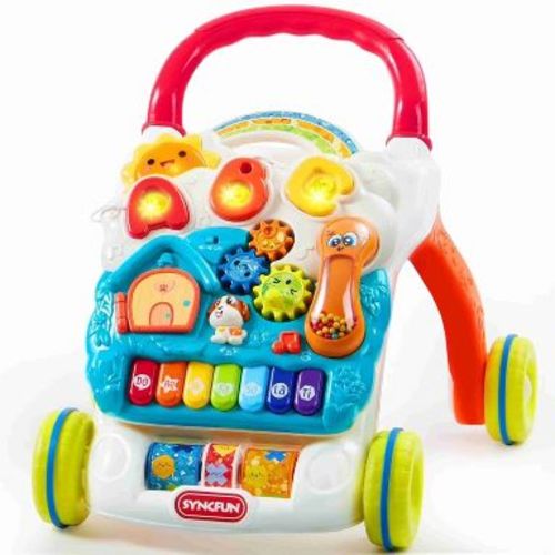 Baby Learning Walker 2 in 1, Stroll and Discover Activity Walker 6-24 Months, Educational Present for1 Year Old, Infant Push Walker Gift with Wheels