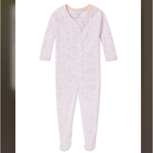 LAKE | Baby | Pima Cotton Pajamas | English Rose Stripe Baby Sleeper