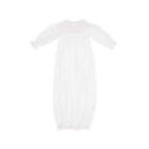Sweetly Smocked Greeting Gown - Worth Avenue White with Palm Beach Pin