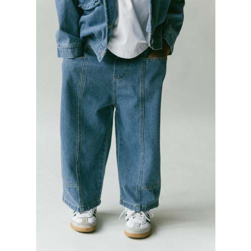 Denim Cargo Pants- True Blue