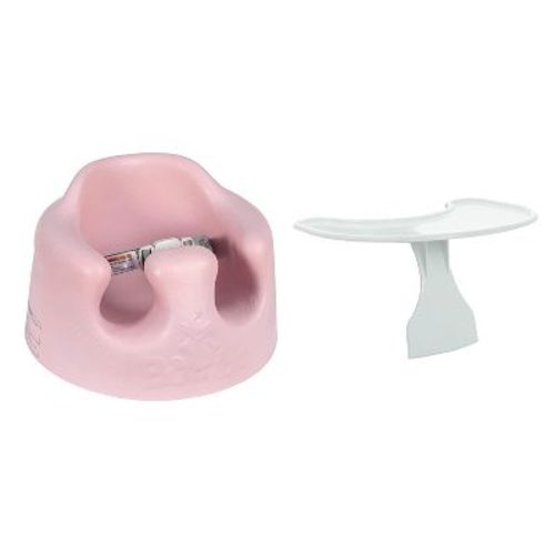 Bumbo B10070mpa3 Baby Infant Soft Foam Comfortable Wide Floor Seat With 3 Point Adjustable Harness And Play Top Tray Attachment, Pink