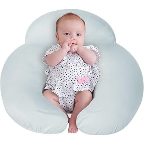 Breast Feeding Pillows for Mom, Soft Cover with Breathable Filling, Machine Washable, Cotton, Light Blue