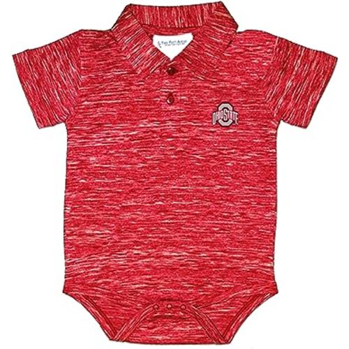 Space Dye Short Sleeve Golf Polo Baby Bodysuit Creeper Newborn Infants