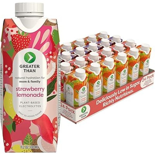 Greater Than Lactation Supplement Support, Coconut Water, Vitamins & Electrolyte Drink for Breastfeeding, Breast Milk & Immune Support, Lactation Cookies Alt, Gluten Free, Low Sugar, 24 Variety Pack