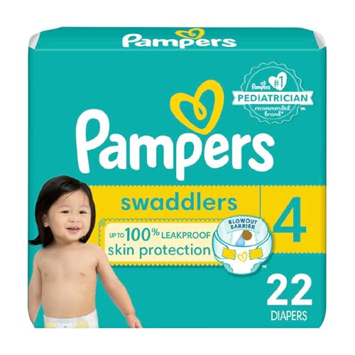 Pampers Baby Diapers - Swaddlers - Size 4, 22 Count, Ultra Absorbant Disposable Infant Diaper