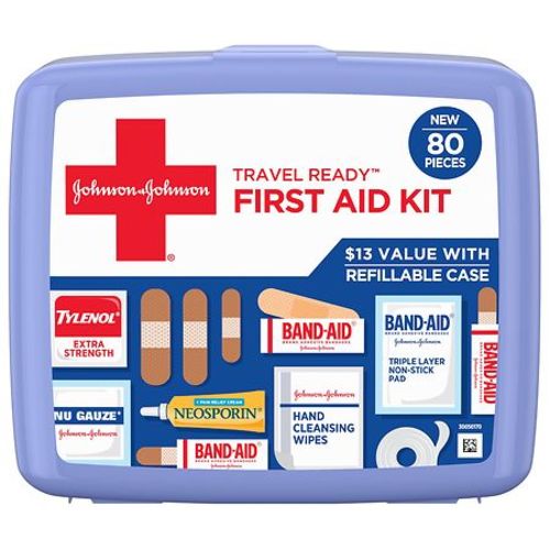 Johnson & Johnson Travel Ready Portable Emergency First Aid Kit