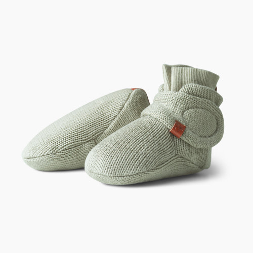 Goumi Kids Organic Cotton Knit Boots - Ash, 0-3 Months