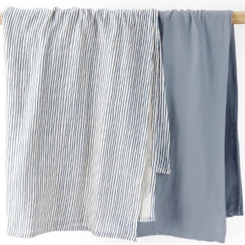 Little Planet by Carter's Muslin Swaddle Wrap - Painterly Stripe - 2pk