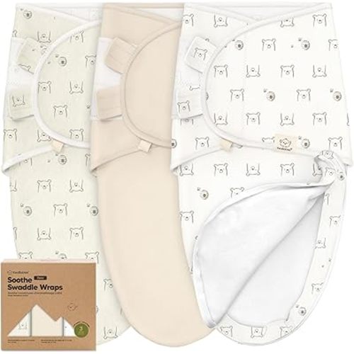 Baby Swaddle Sleep Sacks with Zipper - 3-Pack Swaddles for Newborns 0-3 Months, Infant, Baby Girls, Boys, Soft & Durable Newborn Sleep Sack, Easy Diaper Change Swaddling Blanket (Bumble Bear)