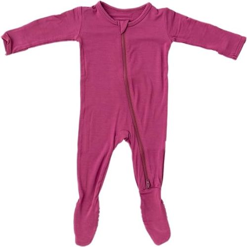 Soft Baby Bamboo Viscose Footie Pajamas, Zipper Closure, 0-24 Months - 6-9 Months - Plum