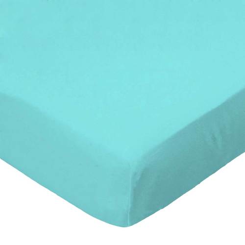 SheetWorld Fitted Pack N Play Playard Sheet Compatible with Chicco Alfa Lite Playard 29 x 43 inches, 100% Cotton Woven, Solid Aqua Woven
