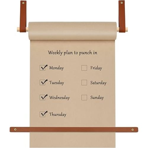 Kraft Paper Dispenser,11.8inch Butcher Paper Holder,Includes 30 Meter Long Brown Paper Roll,Roller Kraft Paper Roll Display Stand for Wall Decor, Artwork, to-Do Lists and Ideal Ideas.