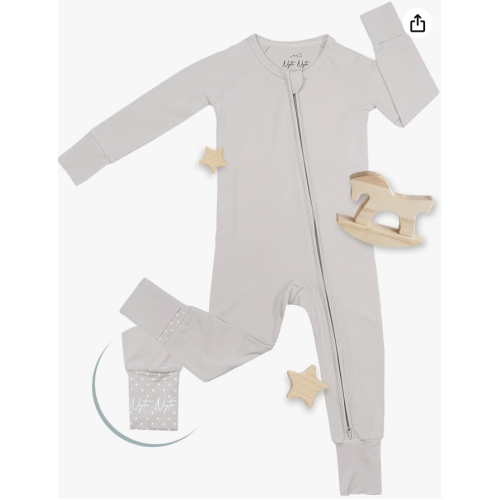 Nyte Nyte Baby- Bamboo Sleepers for baby - Long Sleeves Baby Sleeper, Adjustable Feet Cuffs & Anti-Slip Grip., Cloud, 18-24 Months : Amazon.sg: Fashion