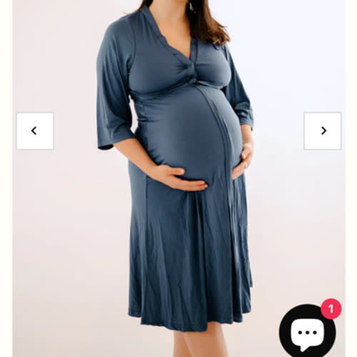 Lila Labor & Postpartum Gown in Midnight Blue