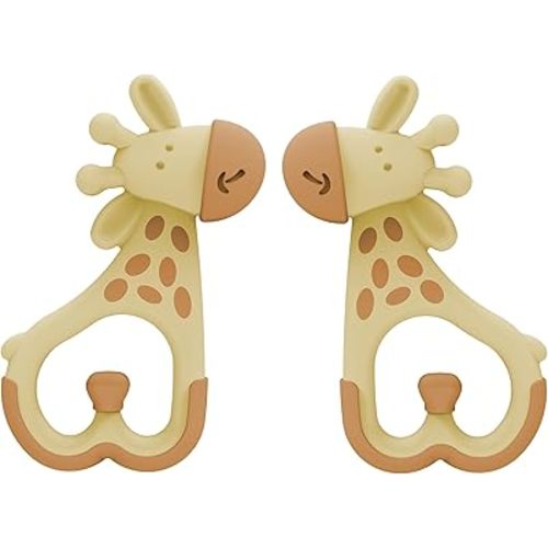 Dr. Brown's Ridgees Giraffe, Massaging Baby Teether, Designed by a Pediatric Dentist, BPA Free, 3m+ (Pack of 2)
