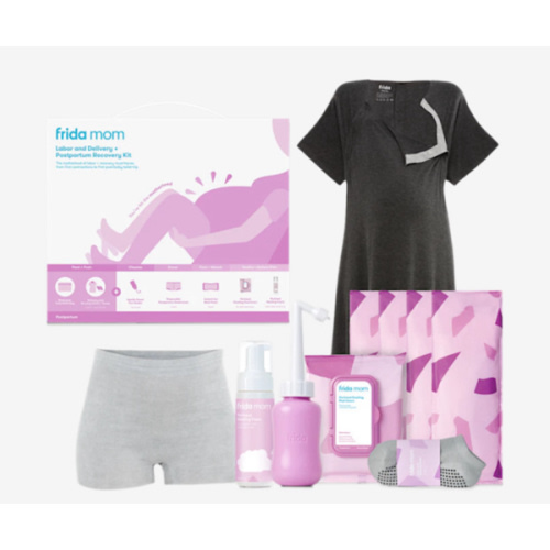 Frida Mom Labor, Delivery, & Postpartum Kit, Baby Shower Gifts, Socks, Peri Bottle, Nursing Gown, Disposable Underwear, Ice Maxi Pads, Pad Liners, Perineal Foam, Toiletry Bag (15pc Gift Set)