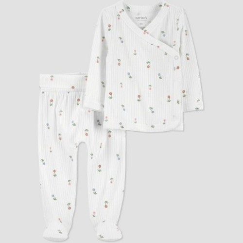 Carter's Just One You® Baby Girls' 2pc Ivory Floral Cardigan Set - 6M