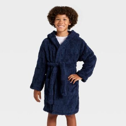 Boys' Fleece Knit Robe - Cat & Jack™ Navy Blue