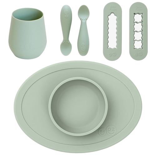 First Foods Bundle 6m+ (Sage) Tiny Bowl + Tiny Spoons + Tiny Cup + Food Cutters Baby Essentials