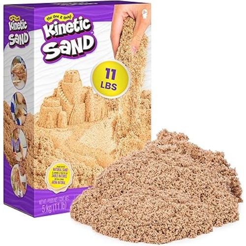 Kinetic Sand, 11lb (5kg) Natural Brown Play Sand for Arts and Crafts, Sandbox, Amazon Exclusive (Packaging May Vary), Moldable Sensory Toys for Ages 3 and up
