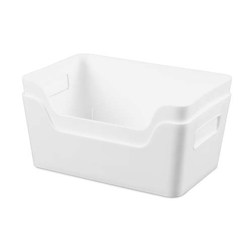 Mainstays Small Easy Access Storage Bins 2-Pack White, Portable Plastic Organization