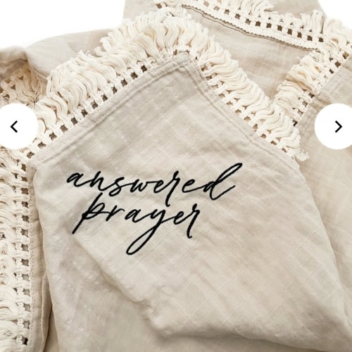 Answered Prayer Tassel Swaddle Blanket