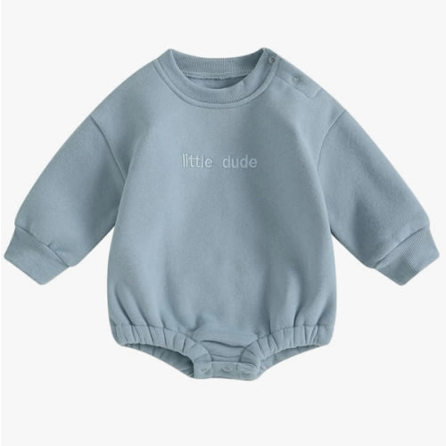 VISGOGO Newborn Infant Baby Boy Girls Oversized Romper Little Dude Sweater Onesie Coming Home Outfit Neutral Clothes