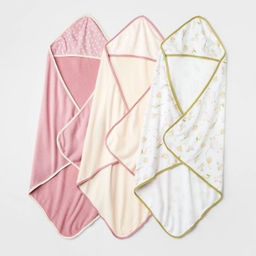 Baby Girls' 3pk Prairie Floral Bath Towel - Cloud Island™ Purple