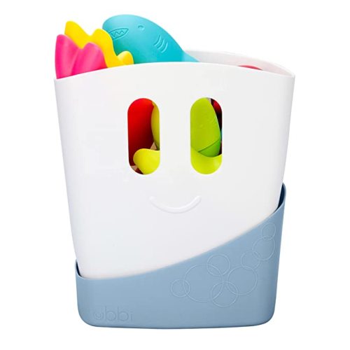 Ubbi Freestanding Bath Toy Organizer Bath Caddy with Removable Drying Rack Bin and Scoop for Toddlers and Baby, Cloudy Blue - Cloudy Blue Drying Bin
