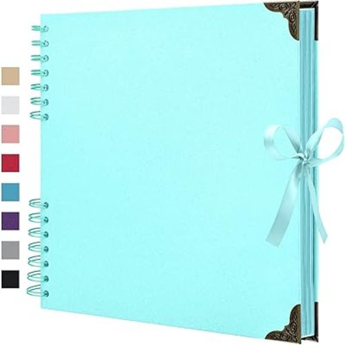 Scrapbook Album 10x10 Inch - Hardcover Kraft Paper Photo Album with 80 Pages, Memory Book for Wedding, Anniversary, Family, Christmas, Baby Shower, Ideal for Preserving Precious Moments