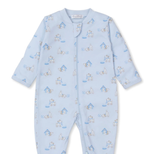 Pups In Action Blue Zip Footie