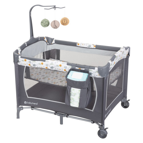 Baby Trend Nursery Center Playard - Animal Jubilee, Grey, Infant