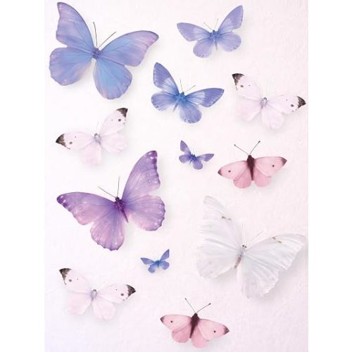 Butterfly Decorations 12PCS Large Butterfly Wall Decor Large Butterfly Decor for Birthday Baby Shower Fairy Tea Spring Party Supplies Home (Multi)