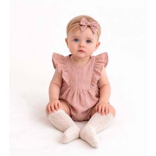 Gabriella Sleeveless Romper 3pc Set – Olive and Cradle