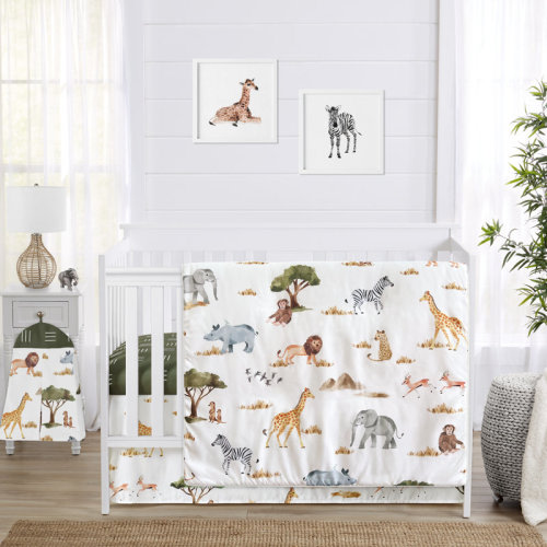 Sweet Jojo Designs Jungle Animals 4 Piece Crib Bedding Set & Reviews | Wayfair