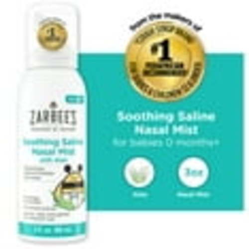 Zarbee's Soothing Saline Nasal Mist with Aloe for All Ages, 3 oz