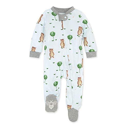 Burt's Bees Baby Boys' Sleep and Play Pjs, 100% Organic Cotton One-piece Zip Front Romper Jumpsuit Pajamas