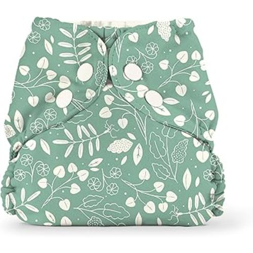 Esembly Cloth Diaper Outer - Waterproof Cloth Cover and Reusable Swim Diaper, Breathable Layer Over Absorbent Inner for Blowout-Proof Diapering - Size 2 (18-35 lbs), Botany