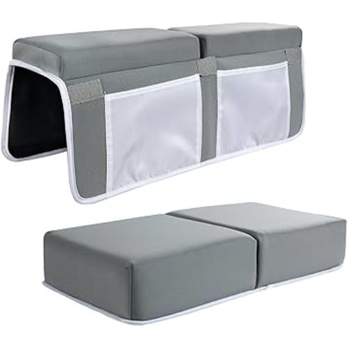 BALAPET Bath Kneeler and Elbow Rest Pad, Extra Thick 4" Baby Bathtub Kneeler and Elbow Rest Pad Set for Baby Bathing Parents, Painless Foam Mat with Toy Organizer Pockets, Relieve your Knees and Elbow