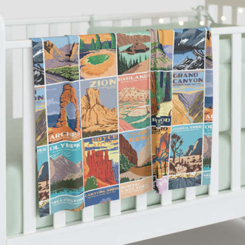 National Park Baby Swaddle and Minky Blanket