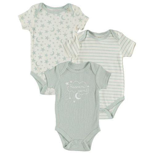 Chick Pea Gender Neutral Baby Bodysuit Short Sleeve Bodysuit Gift For Newborn 3-6 Months Construction Grey